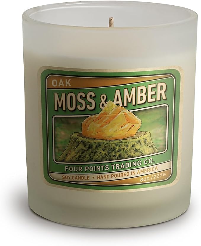 Oakmoss and Amber Scented 8 Oz Soy Aromatherapy Candle w/Jar - Four Points Trading Co. | Aromatherapy, With Jar