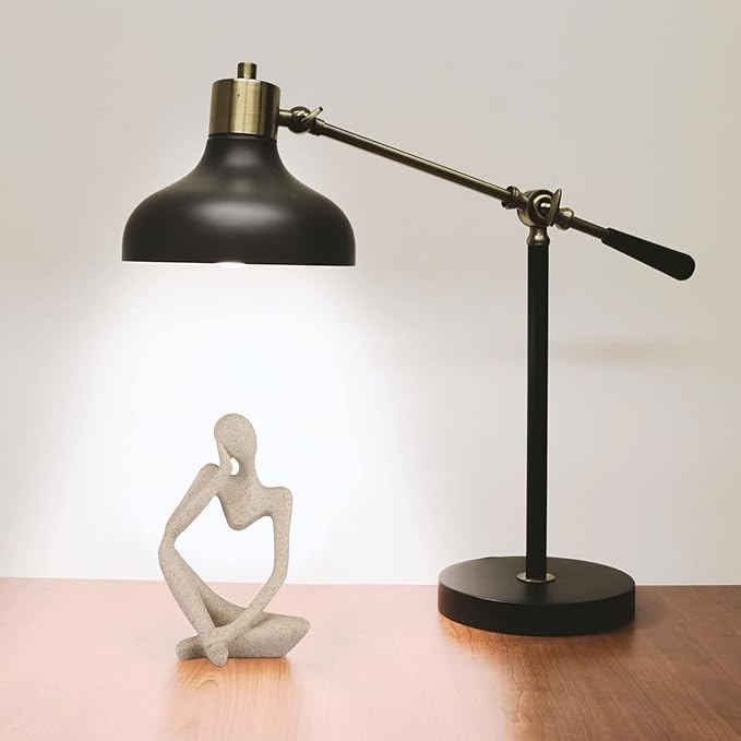 Sandstone Resin Thinker Statue Style Abstract Sculpture, Sandstone, Left | Small Statue Collectible Figurines, Modern Aesthetic Ornament for Home Office Bookshelf Desktop Coffee Table Decor