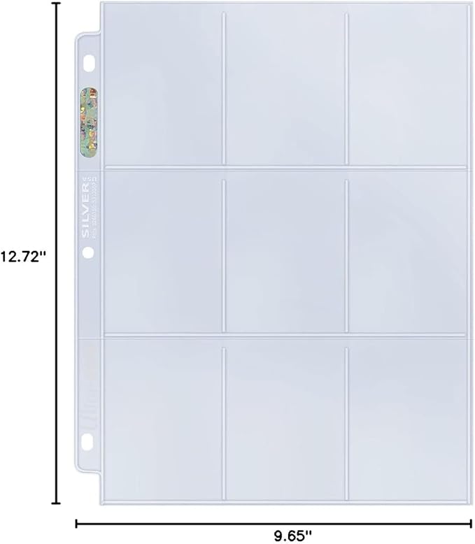 Ultra Pro 9-Pocket Silver Series Page Protector for Standard Size Cards (50ct)