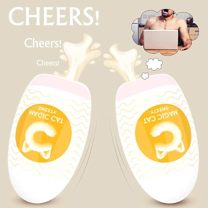 Portable Male Masturbator Egg - 3D Realistic Textured Vagina Stroker, Ultra Soft Stretchable TPE Pocket Pussy, Reusable Adult Sex Toy for Men with Discreet Packaging (Yellow)