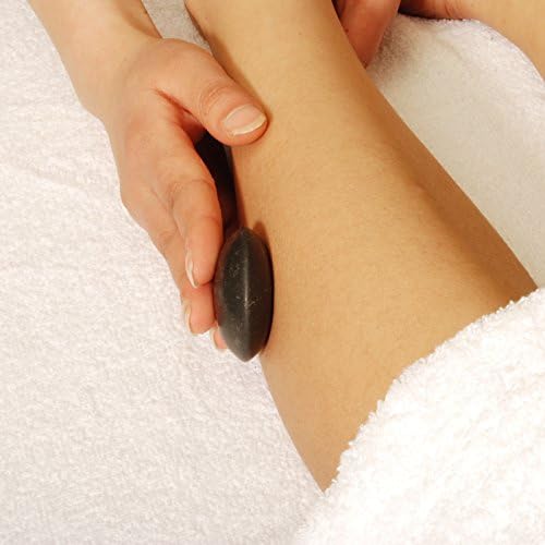 Master Massage Contour Shape Malteser Balsalt Stone for Hot Stone Massage 10 Piece Pack, 1count- Black Lava Hot Stones in Unique Dish