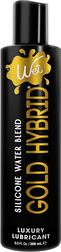 Wet Gold Hybrid Silicone and Water-Based Lubricant | Long-Lasting Performance, Premium Formula | Made Without Glycerin and Parabens | Lube for Men, Women & Couples, 9 fl oz