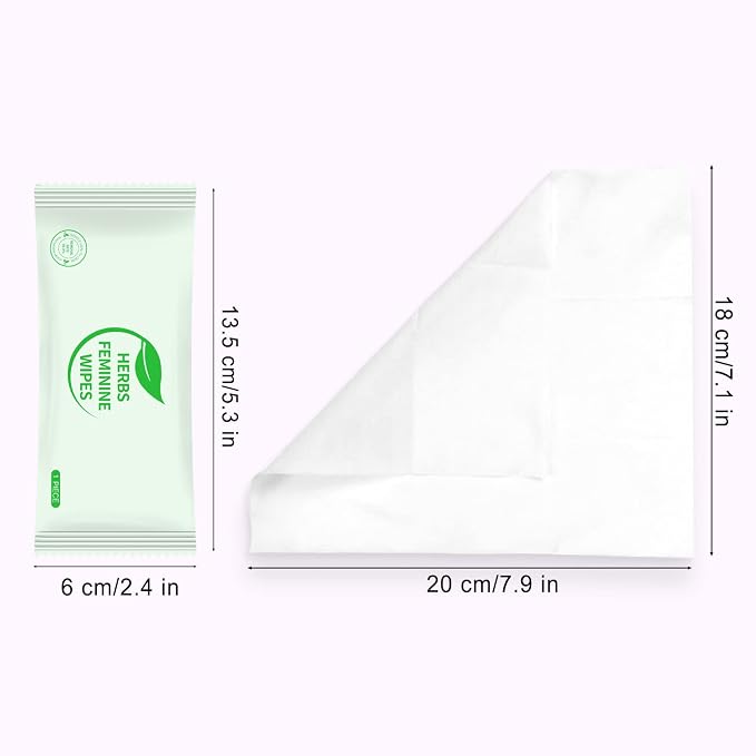 Feminine Hygiene Wipes Individually Wrapped,50 Pcs Intimate Wipes | Alcohol Free,Ph Balanced,Plant Extracts,Travel Work Essential Feminine Care,for Women to Give Friends Homeless