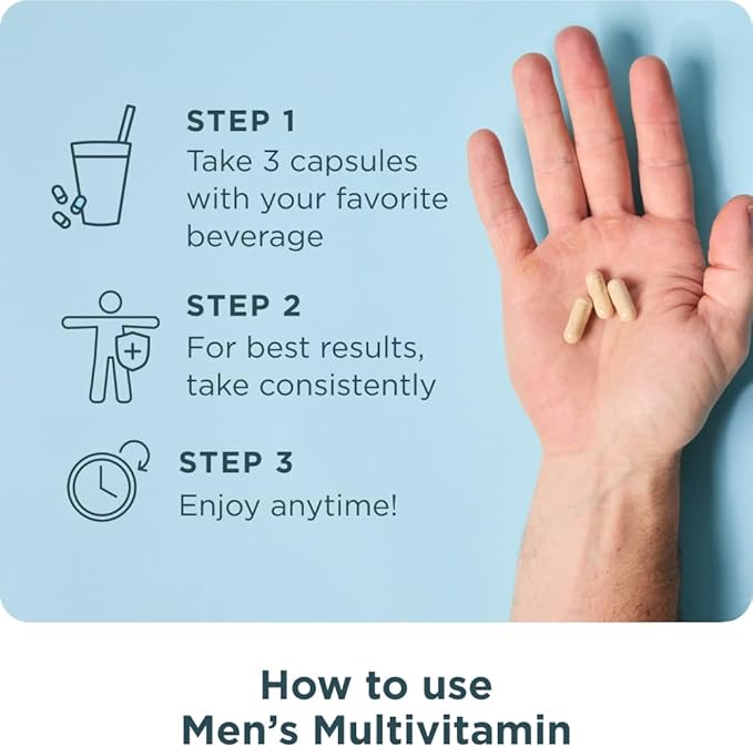 Ancient Nutrition Multivitamin for Men, Multi Men's, Methylated Vitamin D, C, E, B12, Zinc, Magnesium, Supports Healthy Immune System and Bone Health, 90 Ct