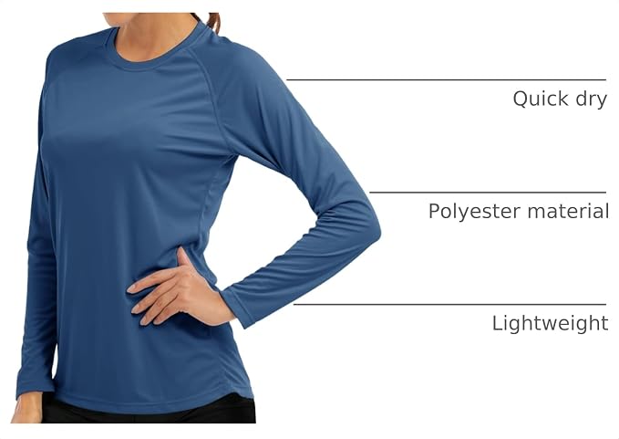 MAGCOMSEN Women's Long Sleeve Shirts UPF 50+ Sun Protection Shirts for Hiking Fishing Workout Rash Guard