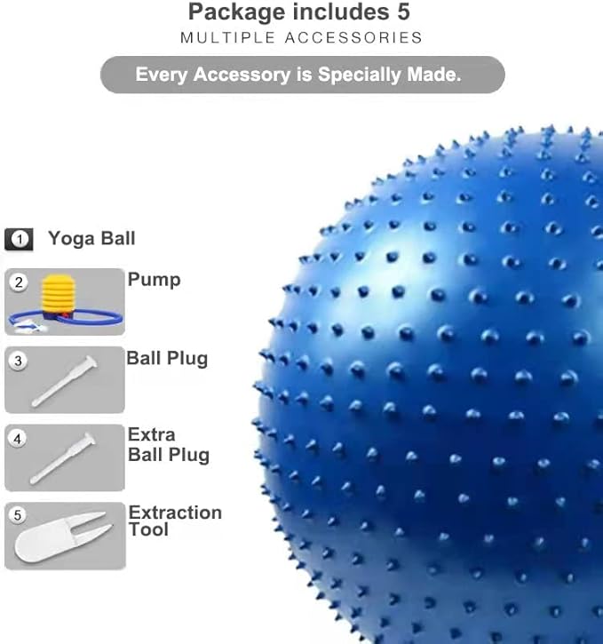 Large Sensory Massage Ball for Kids, 33.5" 85CM Bouncy Exercise Balls, Big Inflatable Toys with Tactile Spikes, Outdoor Giant Yoga Ball, Large Beach Balls(Grey)