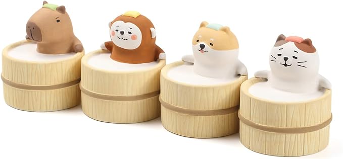 Aroma Ceramic Stone Diffuser [Japan Import] Aromatherapy Essential Oil Diffuser, Non Electric, Passive, Unique, Cute, Animal, Design for Women, Men, and Gifts (Bathing Cat)