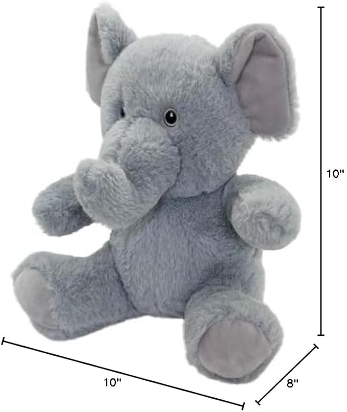 Anico 10" Plush Grey Elephant with Embroidered Eyes | Soft Stuffed Animal, Perfect Plushie for Babies, Toddlers, and Kids | Elephant Plush Toy for Gifts, Nursery Decor, and Playtime!