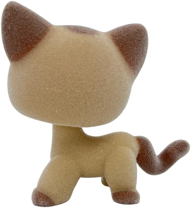 Custom Flocked Pet Shop Toy Fuzzy Animal Figure Short Hair Cat Kitty Kitten Deer OOAK (#1024)
