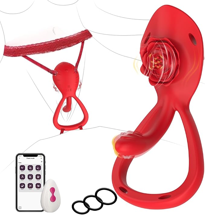 Couples Sex Toy Wearable Vibrator- Vibrating Panties for Women 9 Vibrations Modes Adult Toys, Women Sex Toys for Clitoral Stimulator G Spot Vibrator Cock Ring Remote Control Vibradores