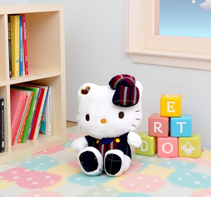 AlphaDesignLuxe Kitty Plush 10” Collectible Kitty Plushie Cute Stuffed Animal Toy Adorable Kawaii Doll (Uniform)