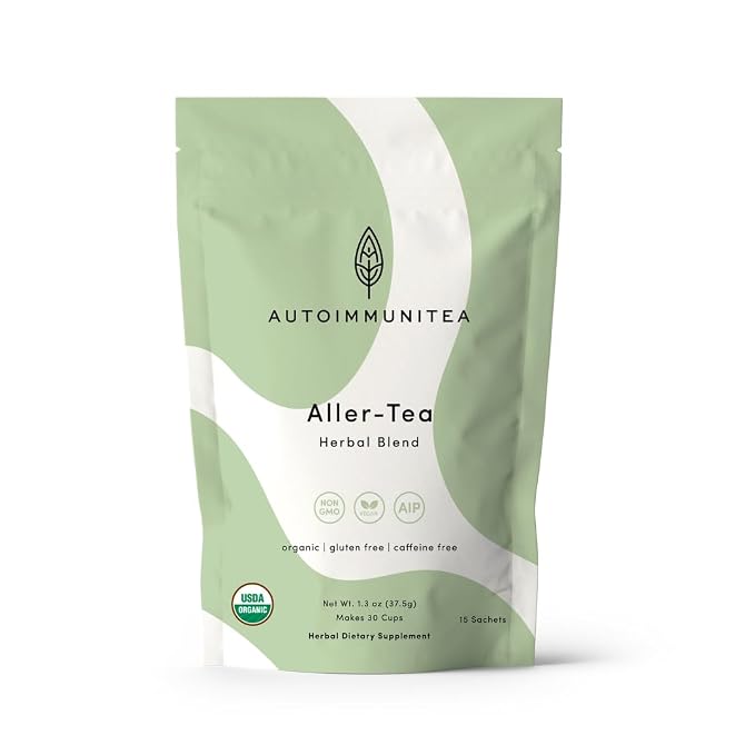 Organic Stinging Nettle Tea Loose Leaf Tea Bags – Soothing Tea for Allergy Relief and Sinus Relief, Lemon Balm, Licorice Root, Caffeine Free, AIP Herbal Seasonal Blend, 15 Count