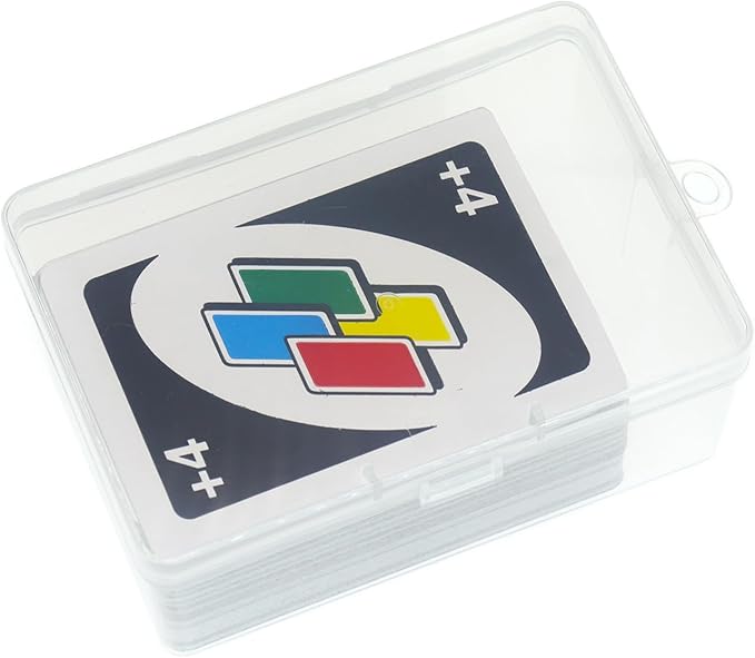 Plastic UNO Card Box Case, High Capacity Playing Card Case Holder Storage Box, Clear Card Deck Case (NO Cards) (Set of 8)