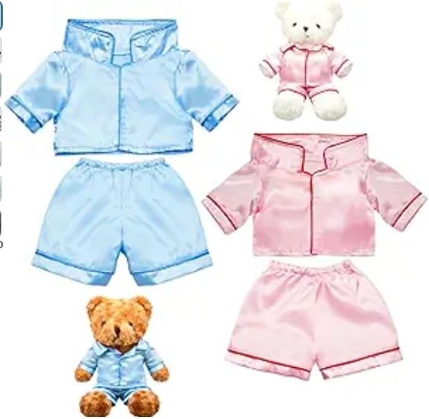2 Pcs Bear Clothes Outfit Fit Most 12-16 Inch Stuffed Clothing Cute Plush Doll Clothes Plushy Bear Pajamas for Stuffed Make Your Own Plush Bears(Bee Style,Yellow and Black)