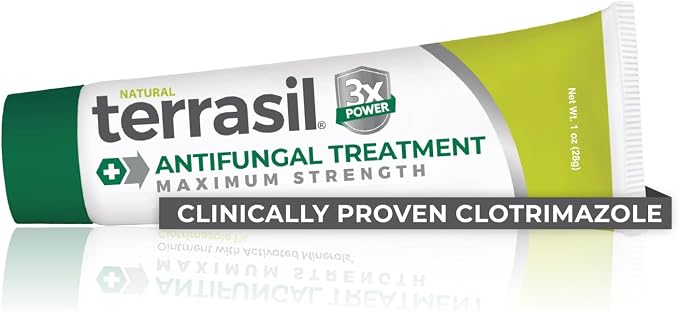 terrasil Clotrimazole Antifungal Cream Maximum Strength Treatment, 1oz | Relief of Fungal Yeast Infection, Athletes Foot, Jock Itch, Ringworm, Men & Women, Anti Fungal Treatment for Skin and Feet