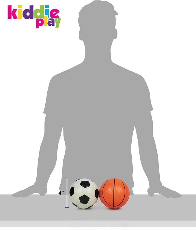 Kiddie Play Set of 4 Foam Balls for Toddlers 4" Soft Soccer Ball for Kids