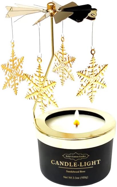 Kelly's Custom Candles Birthday Gifts for Women,for Wife,Rotatable Snowflake Candle Gift for Her,Unique Candle Gifts for Colleague,Mom and Wife,Birthday,Anniversary,Christmas and Thanksgiving.