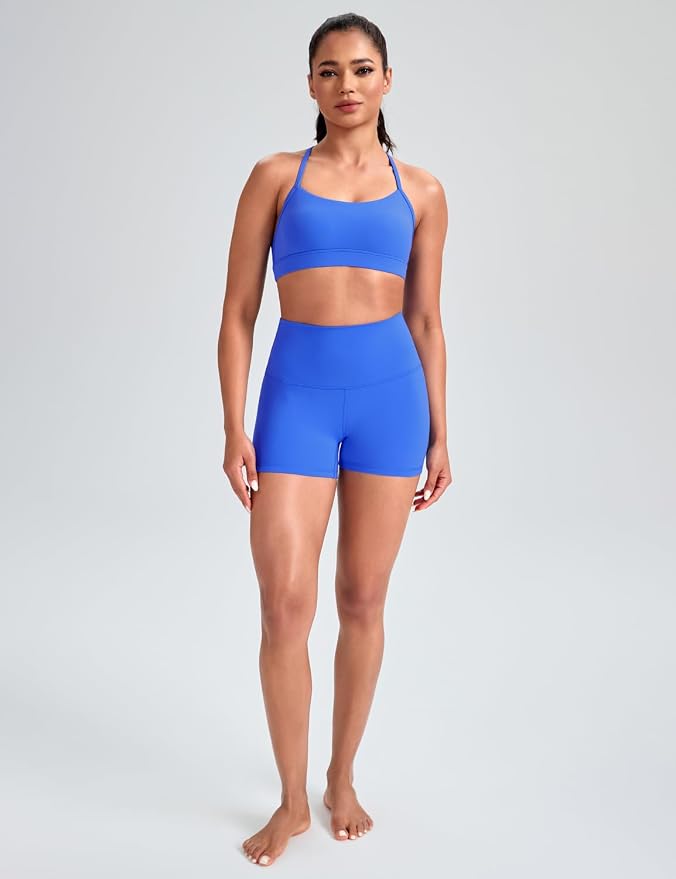 HeyNuts to Freest Womens Y Back Sports Bra, Spaghetti Strap Racerback Low Impact Workout Yoga Tops Padded A-C Cups *Updated