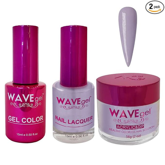 WAVEGEL Soak-Off Gel, Nail Lacquer & Acrylic/Dip Powder Matching Set - Princess Collection - #69 Periwinkle