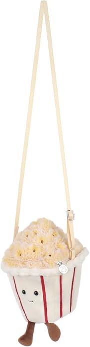 Apricot Lamb Caramel Popcorn Plush Shoulder Bag for Kids, Teen Girls Boys, Fashion Handbags, 9 Inches