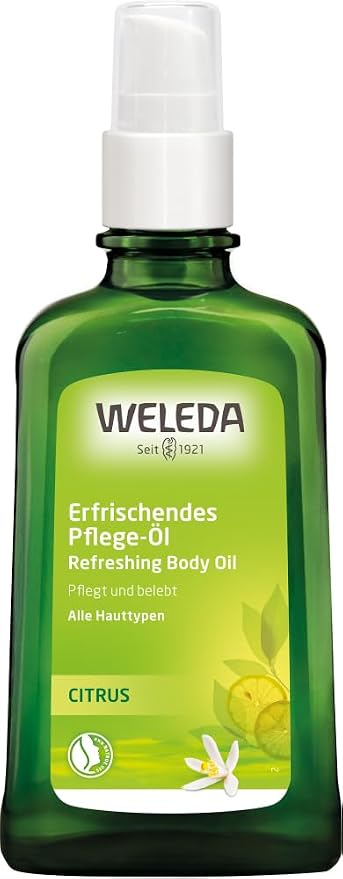 Weleda Refreshing Citrus Body Oil, 3.4 Fluid Ounce, Plant Rich Body Oil with Lemon Peel and Sweet Almond Oils