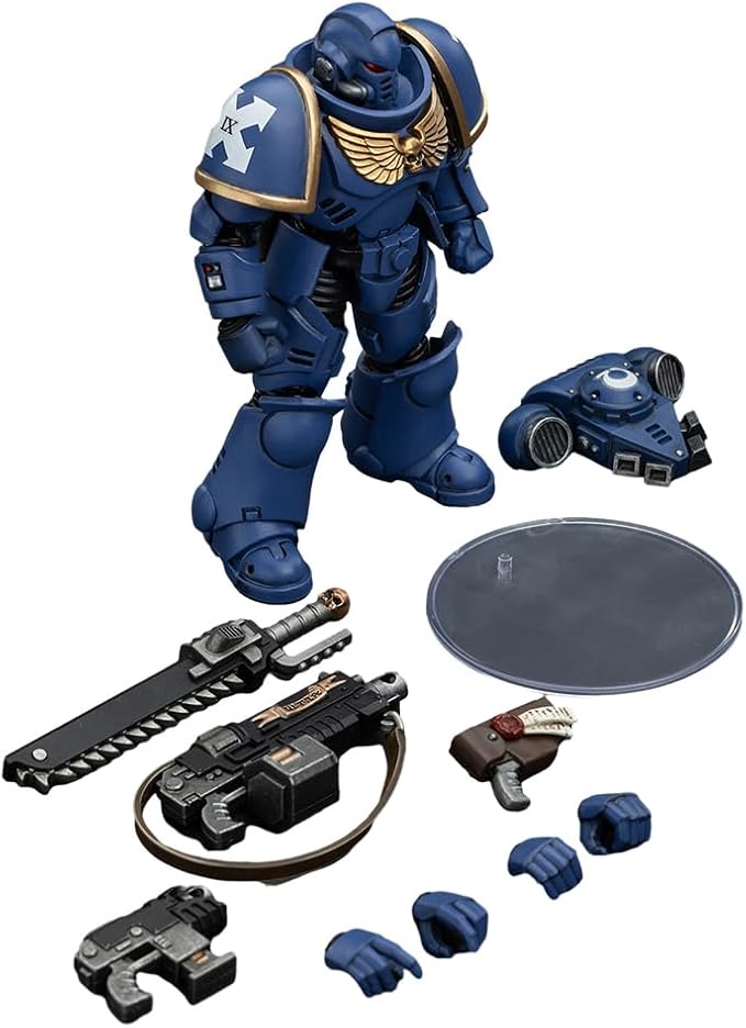 JOYTOY Action Figure 1/18 Warhammer 40,000 Space Marines Ultramarines Outriders Brother Catonus Collection Model Birthday Gifts 4.8 Inches