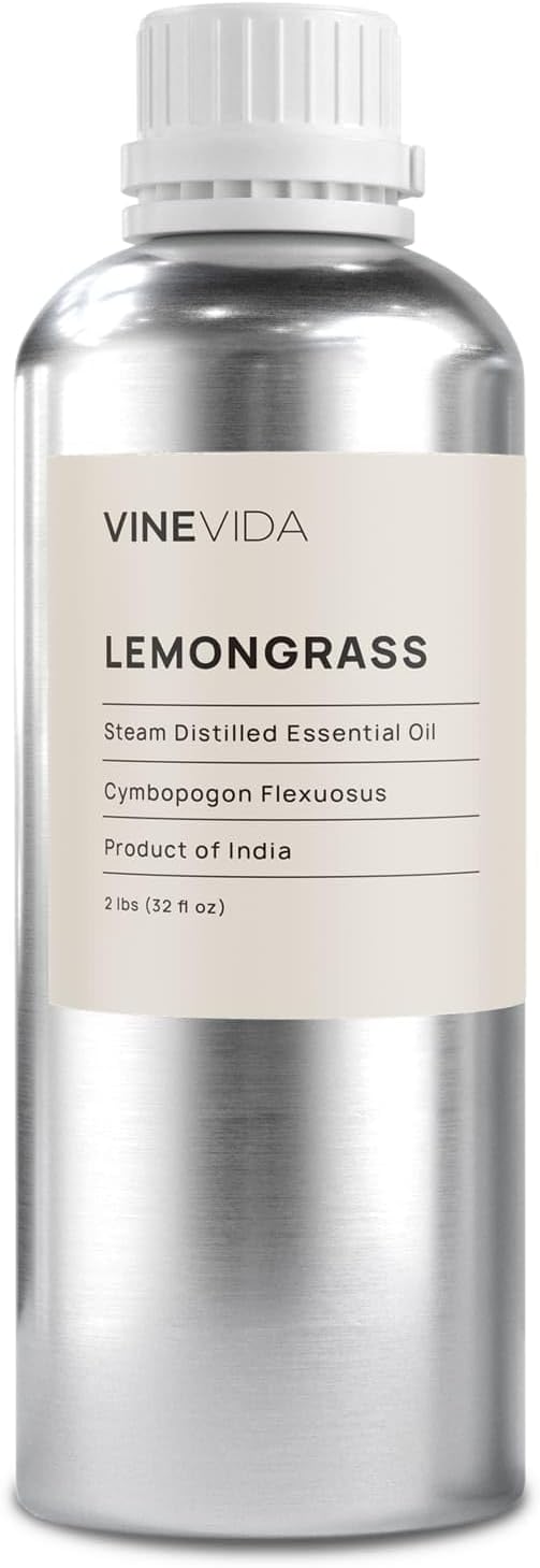 VINEVIDA Lemongrass Essential Oil - 32 oz - Undiluted - DIY Candle Scents - Bulk for Soap Making