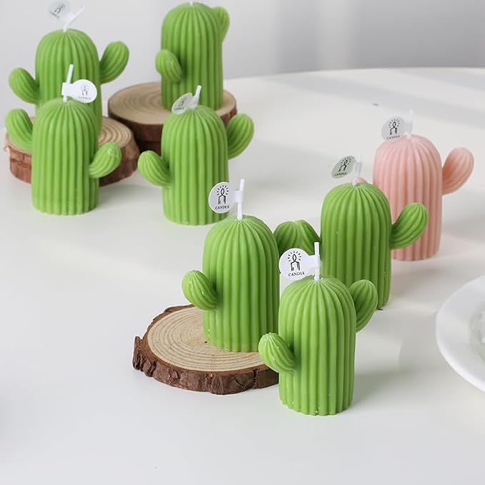 4 Pack Cactus Candles Arizona Gifts, Desert Cake Table Mexican Favors | Mini Scented Succulent, Tropical Desert Style, Texas & New Mexico Souvenir, Holiday Gift for Friends, Teachers & Women