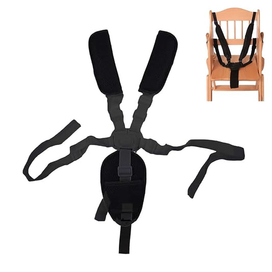 4in1 Universal 5 Point Harness Baby Seat Belt, Adjustable Baby Safety Strap, Child Seat Belts Shoulder Pads, Cushion Crotch Pads for High Chair Stroller, Include Shoulder Pads & Guarding Pad