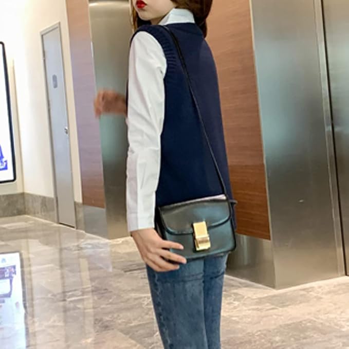 jinghuiyue Women’s V Neck Sweater Vest School Uniform Solid Color Sleeveless Knit Sweaters Pullover Tank Tops