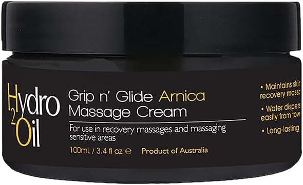 Hydro 2 Oil Massage Cream Arnica 3.4 fl oz - Water Dispersible Formula with Nourishing Ingredients for a Relaxing and Soothing Massage