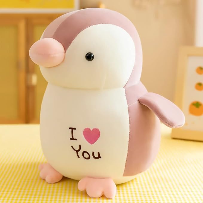 HWD 8.7" Soft Stuffed Penguin Dolls, Stuffed Animals Toys, Gifts for Kids Toddlers Birthday Christmas Day (Pink)