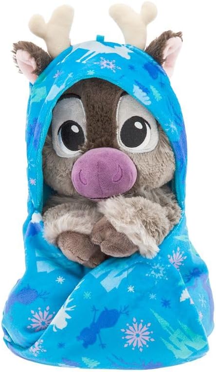 Disney Store Official Sven Plush with Blanket Pouch - Frozen- Disney Babies Plushy in Baby Swaddle - Kids Toy for Those who Love Plush Figure Toys, Cute Plushies, & Baby Stuffed Animals - Small - 12"