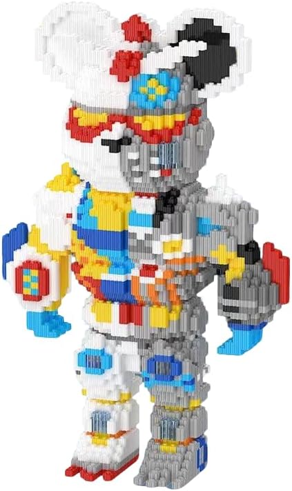 dOHOb Machinery Bear Building Block Set, 5401 Pieces, Collection Display Set for Adults