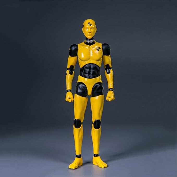 1:12 Scale Male Figure Body 6in Flexible Yellow Testman Crash Test Dummy Action Figure Doll Miniature Figure Collection