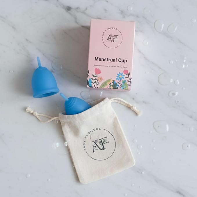 Reusable Menstrual Cup, Medical Grade Silicone Period Cup for Women & Beginners, Eco-Friendly Feminine Hygiene, Leak-Free Comfort for Up to 12 Hours (Small & Large) (Gray, Small)
