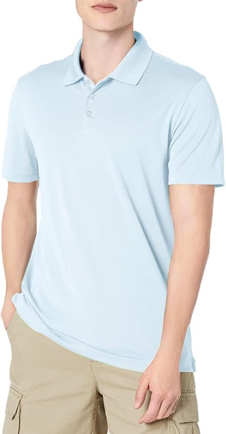 Amazon Essentials Men's Moisture Wicking Golf Polo Shirt, Short Sleeve, Slim-Fit, Quick-Dry, Active Wear