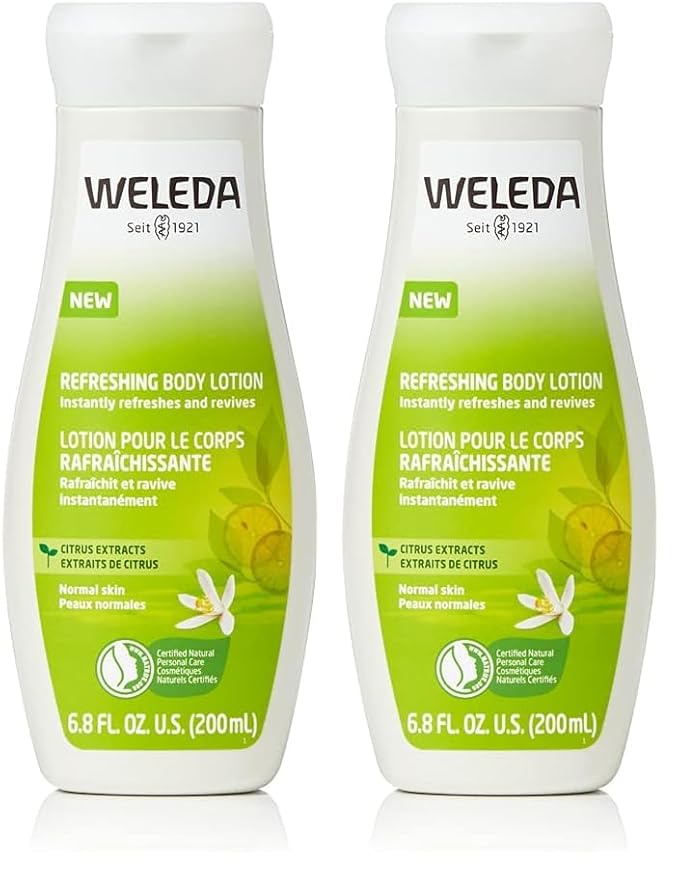 Weleda Refreshing Citrus Body Lotion, 6.8 Fluid Ounce, Plant Rich Moisturizer with Aloe Vera and Coconut Oil (Pack of 2)