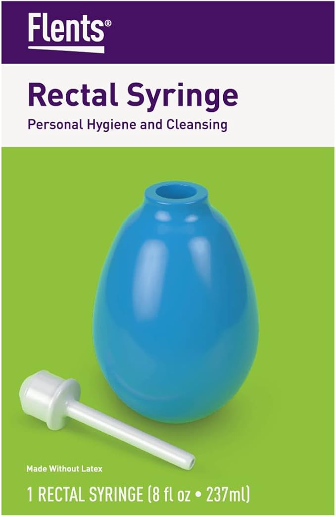 Flents Reusable Rectal Syringe Bulb, 8 oz Enema & Douche Kit, Latex-Free | Large Capacity Set Supports Personal Hygiene Needs, Comfortable Components For Routine Use, Durable, Reusable Design