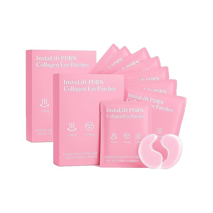 16 Pairs Instalift Pdrn & Collagen Eye Patches，Instant Anti-Wrinkle Eye Mask for Dark Circles & Puffy Eyes，Hydrogel Undereye Patches with Hyaluronic Acid，Quick Fix & Long-Term Care – (2)