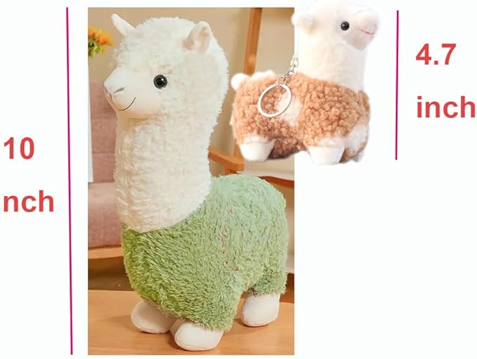 Llama Stuffed Animal Cute Alpaca Baby Plush Toy for Girls Boys (Alpaca heji lvse)
