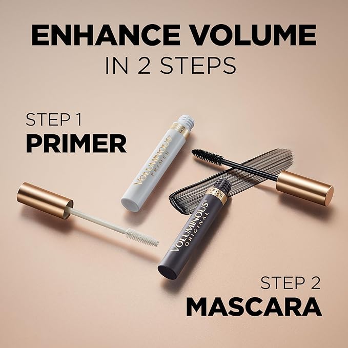 L’Oreal Paris Original Voluminous Mascara, Building Mascara Volume and Length Formula, Washable, Carbon Black, 0.26 Fl Oz., 2 Count
