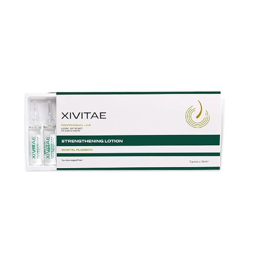 Vegetal Placenta Hair Treatment Lotion in Ampoules 10 x 10 ml- Protein Hair Treatment Formula for Strengthening and Moisturizing - Lightweight Recovery Complex - Hydration Leave-In Formula