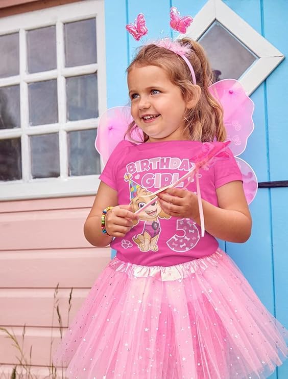Tstars Skye Birthday Girl 3 Gifts for Three Years Old Bday Paw Patrol Theme Party Toddler Kids Girls Fitted T-Shirt A51144d