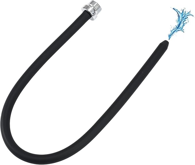 Silicone Nozzle Enema ASilicone Nozzle Enema Attachment Reusable Douche Black Hose Nozzle (39.37 in)