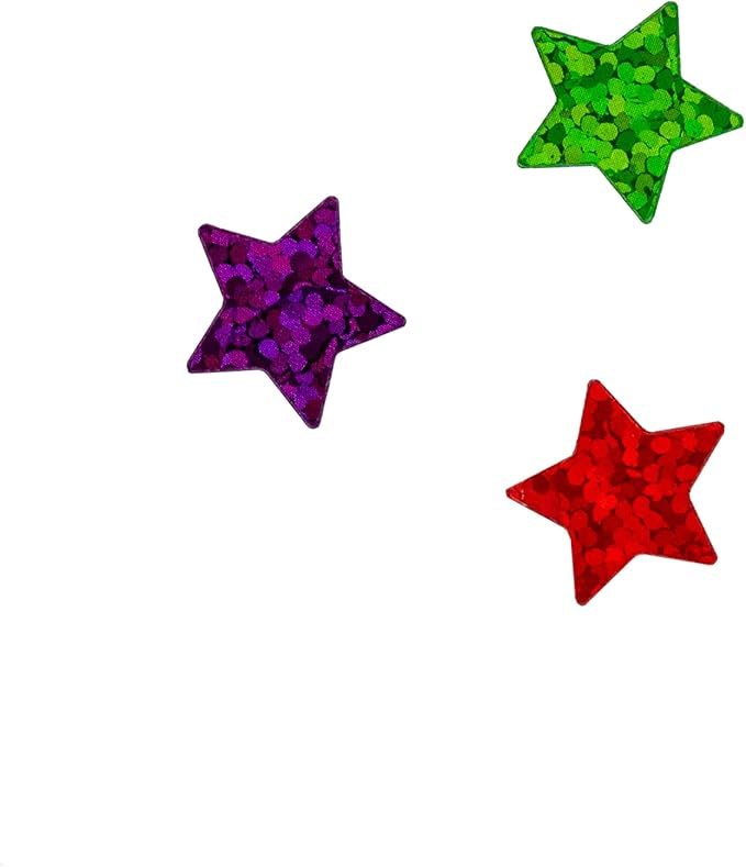 Storm&Lighthouse 600 x Star Stickers Rainbow Stickers Stars Mini Teacher Reward Stickers Scrapbook Stars for Crafts Glitter Art and Craft Classroom Resource (Rainbow)