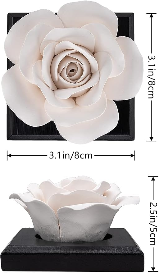Rose Flower Styling Essential Oil Diffuser Stone, Non-Electric, Handmade Products, Decorative Tabletops, Car Decoration Ornaments(Essential Oils Not Included)