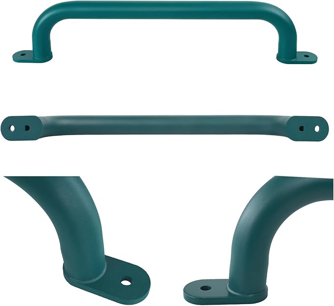 17 Inch Green Metal Safety Playground Handles Pack of 6 - Playset Grab Handles, Swing Sets Hand Grips Grab Rail, Kids Monkey Bar for Indoor Playroom