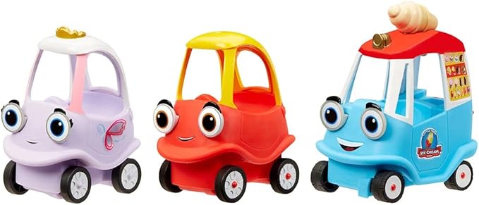 Little tikes Let's Go Cozy Coupe - Ice Cream Truck - Mini Push and Play Vehicle for Tabletop & Floor Push Play Car Fun - Suitable for Toddlers from 3 Years