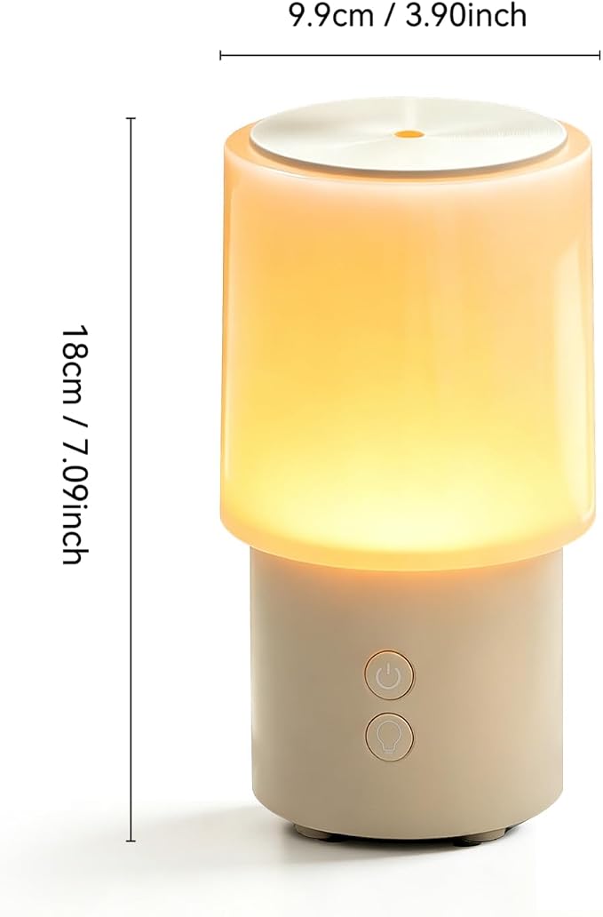 Essential Oil Diffuser 130ML, Aromatherapy Diffuser with LED Mood Lighting 2 Mist Mode, Ultrasonic Mist Humidifier for Car Home Office Bedroom ﻿ (White)